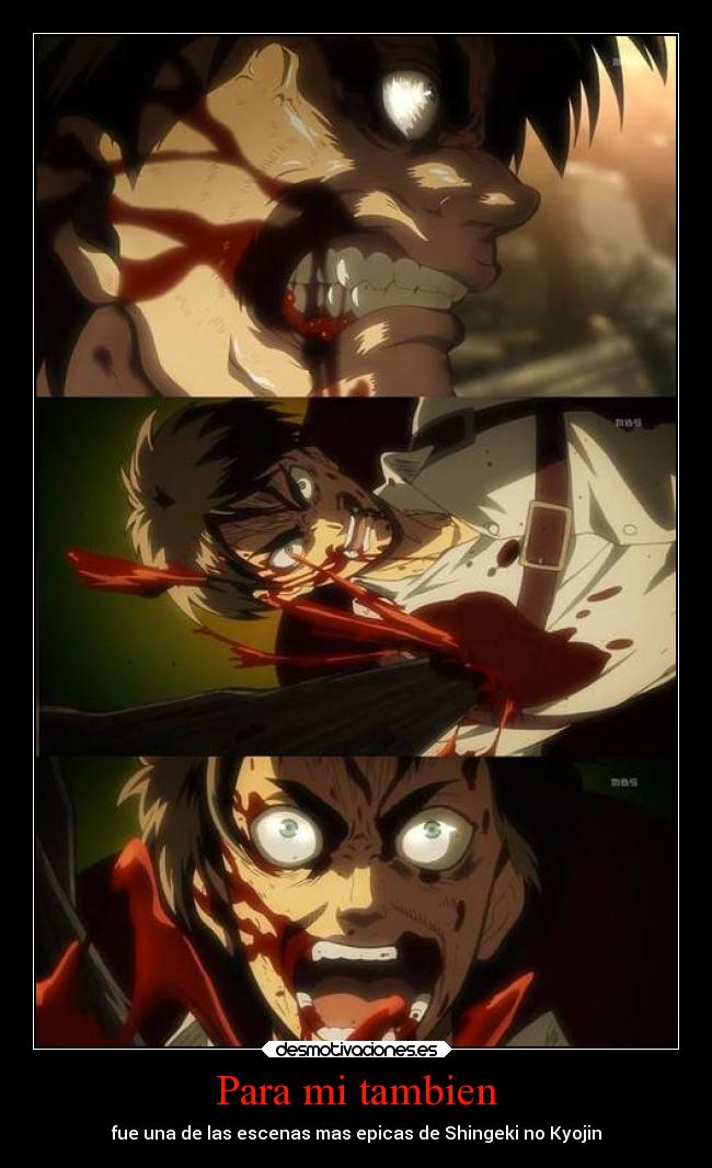 carteles anime shingeki kyojin eren jaeger echos reales escena epico desmotivaciones