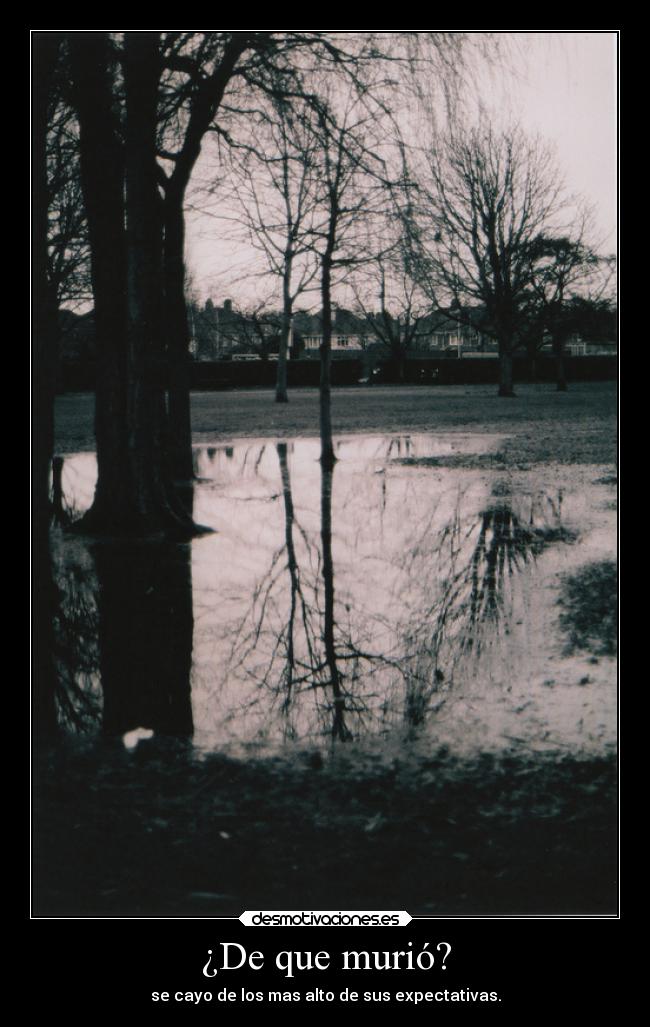 ¿De que murió? - se cayo de los mas alto de sus expectativas.
