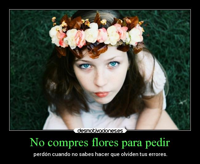 No compres flores para pedir - perdón cuando no sabes hacer que olviden tus errores.