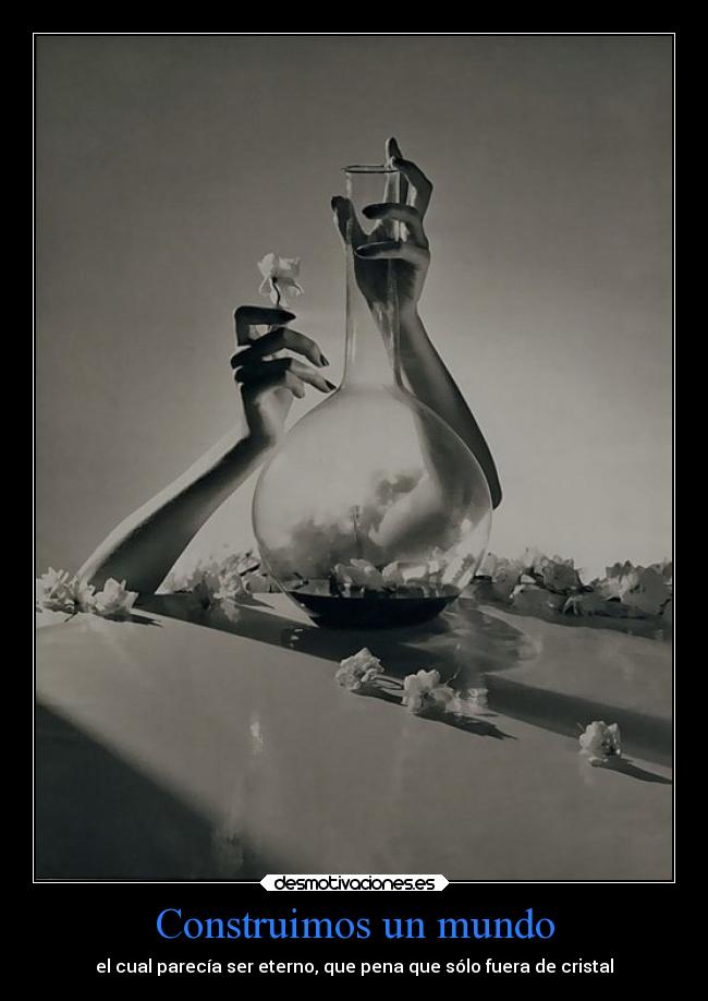 Construimos un mundo - el cual parecía ser eterno, que pena que sólo fuera de cristal