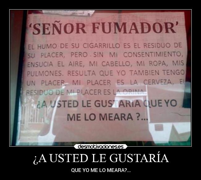 ¿A USTED LE GUSTARÍA - QUE YO ME LO MEARA?...