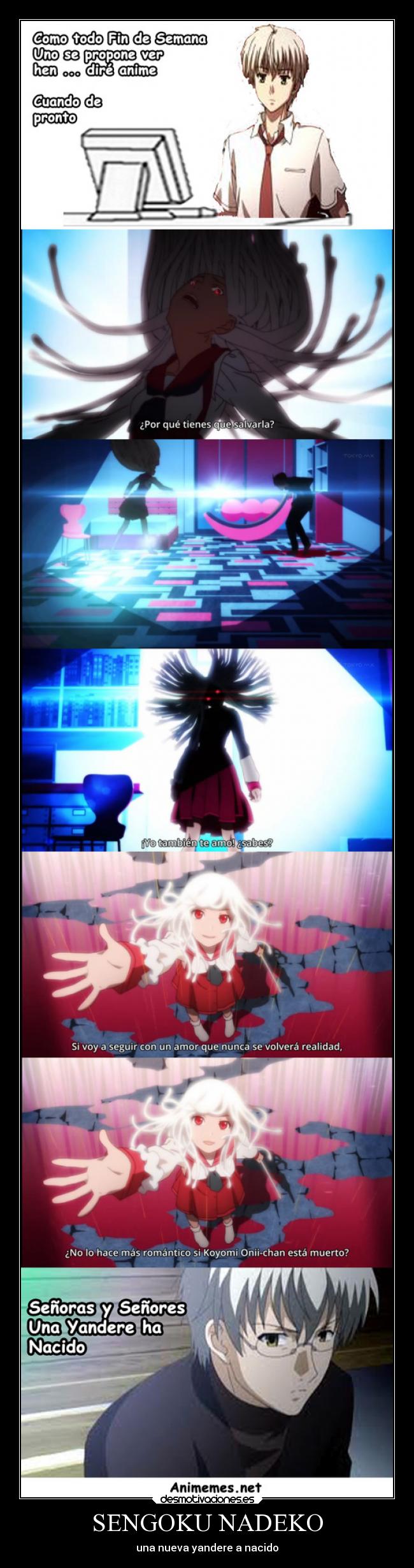 carteles sengoku nadeko monogatari series yandere nacio anime desmotivaciones