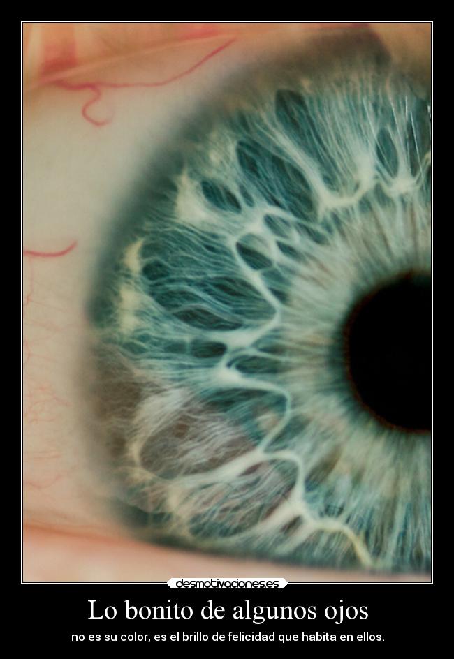 Lo bonito de algunos ojos - no es su color, es el brillo de felicidad que habita en ellos.
