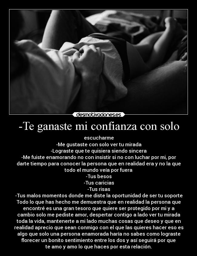 -Te ganaste mi confianza con solo - 