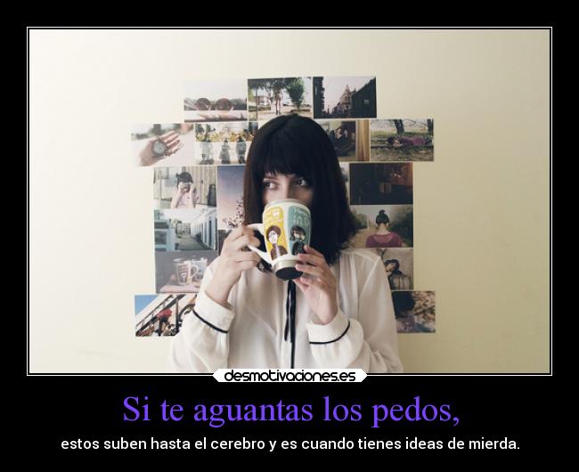 Si te aguantas los pedos, - estos suben hasta el cerebro y es cuando tienes ideas de mierda.