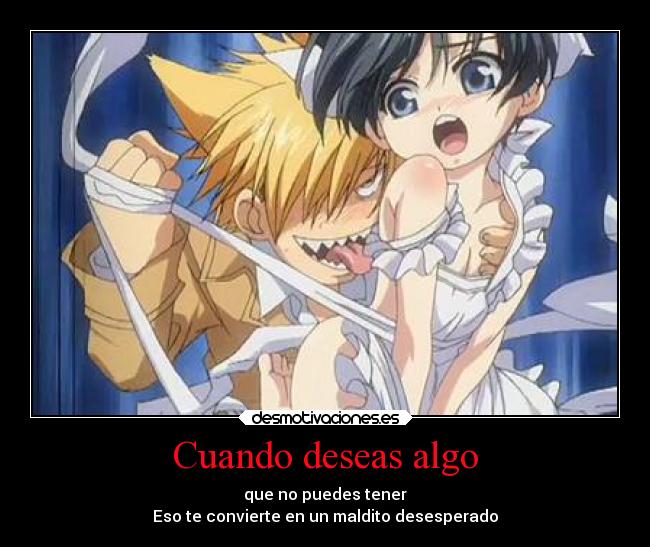 Cuando deseas algo - que no puedes tener
Eso te convierte en un maldito desesperado