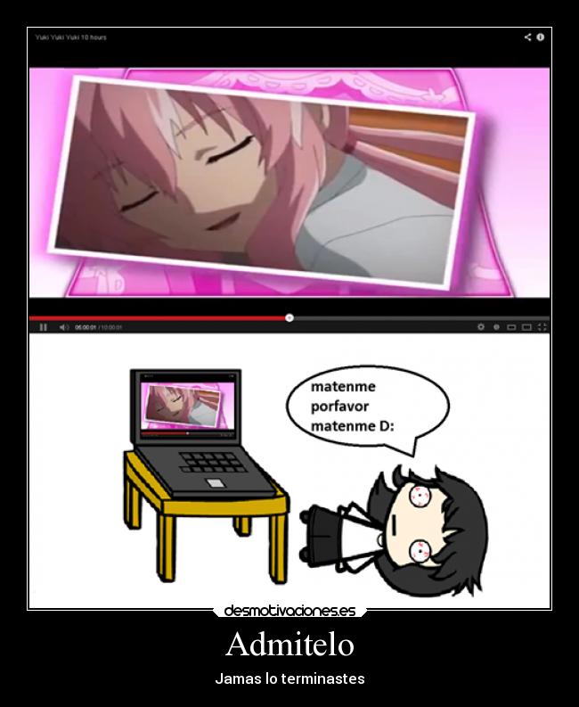 carteles mirai nikki desmotivaciones