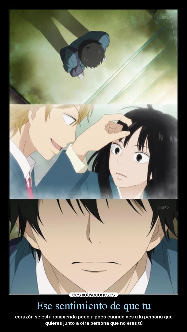 carteles anime kimi todoke sawako kent kazehaya corazon romper poco poco desmotivaciones