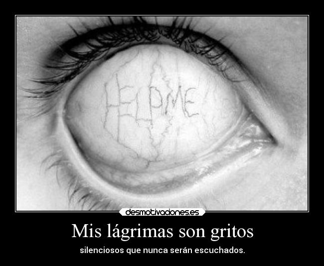 Mis lágrimas son gritos - silenciosos que nunca serán escuchados.