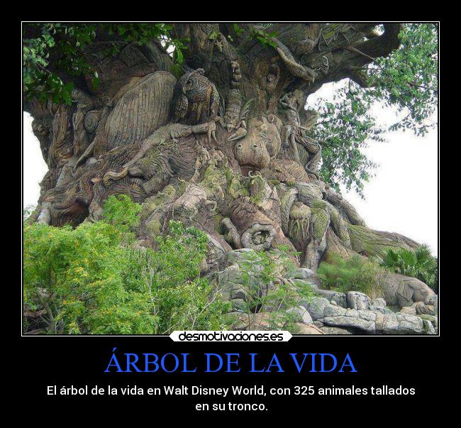 ÁRBOL DE LA VIDA - El árbol de la vida en Walt Disney World, con 325 animales tallados
en su tronco.