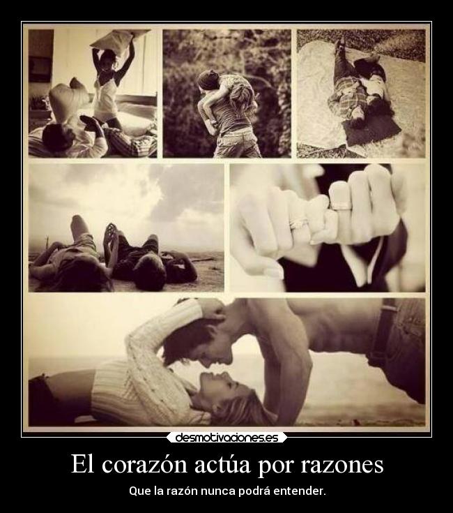 El corazón actúa por razones - Que la razón nunca podrá entender.