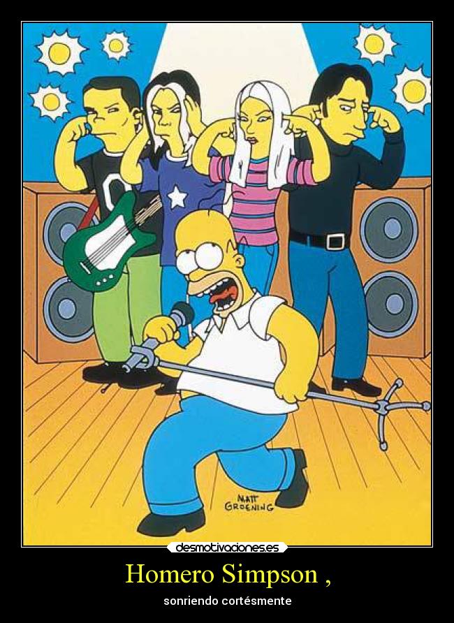 carteles homer simpson sonriendo cortesmente desmotivaciones