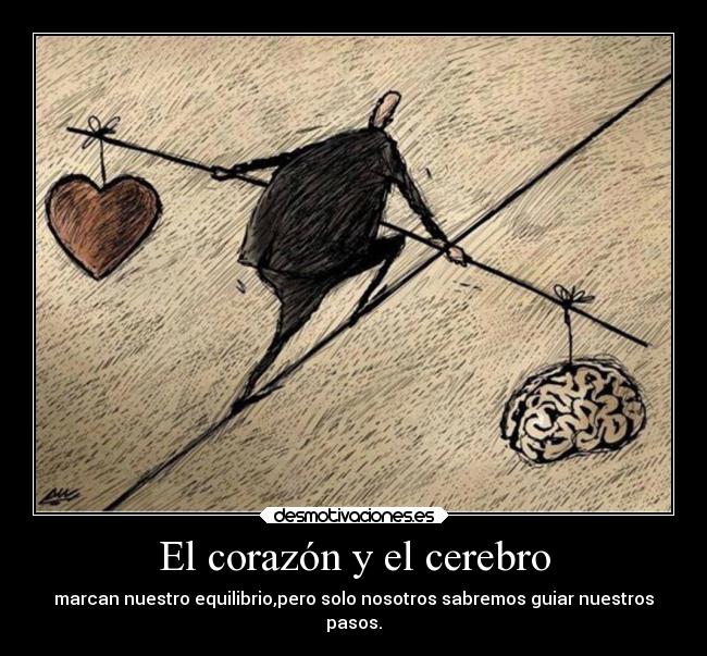 El corazón y el cerebro - marcan nuestro equilibrio,pero solo nosotros sabremos guiar nuestros
pasos.