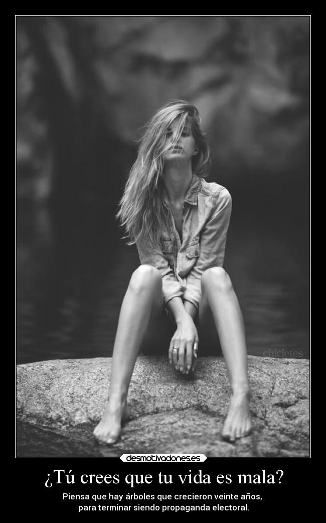 ¿Tú crees que tu vida es mala? - Piensa que hay árboles que crecieron veinte años, 
para terminar siendo propaganda electoral.