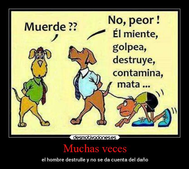 Muchas veces - el hombre destrulle y no se da cuenta del daño