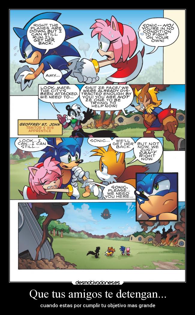 carteles amigos sonic tails amy leen comic van entender desmotivaciones