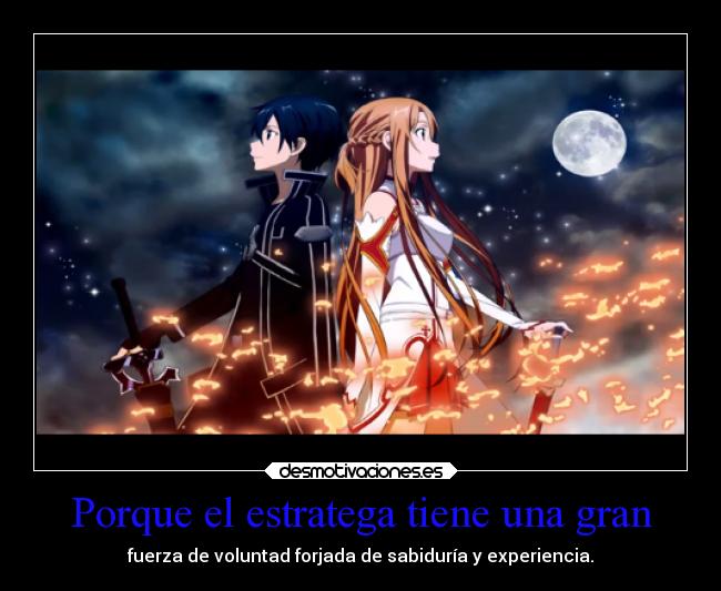 carteles kirito asuna sword art online elesteva mega camino estratega mis hijas llamaran arya lucina desmotivaciones