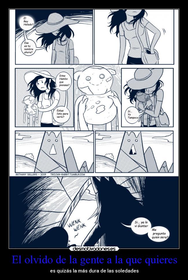 carteles tristeza olvido hora aventura rey hielo marceline gunter desmotivaciones
