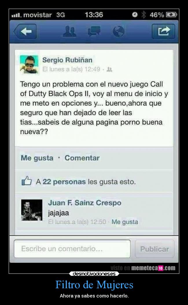 Filtro de Mujeres - Ahora ya sabes como hacerlo.