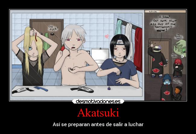 carteles anime deidara itachi tobi kisame sasori hidan naruto shippuden desmotivaciones