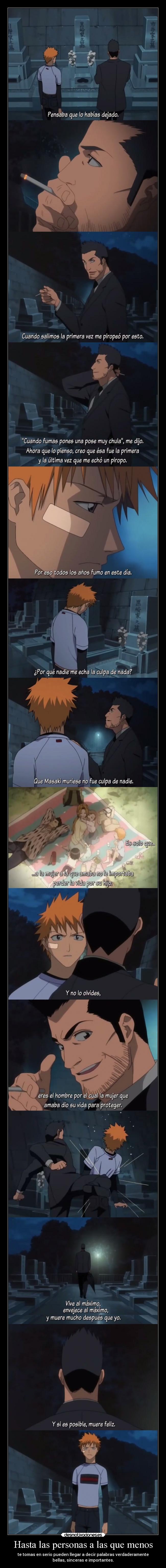 carteles raptorhunters harukaze anime manga otaku bleach ichigo isshin kurosaki padre hijo amor dolor muerte desmotivaciones