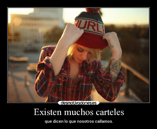 Existen muchos carteles - 
