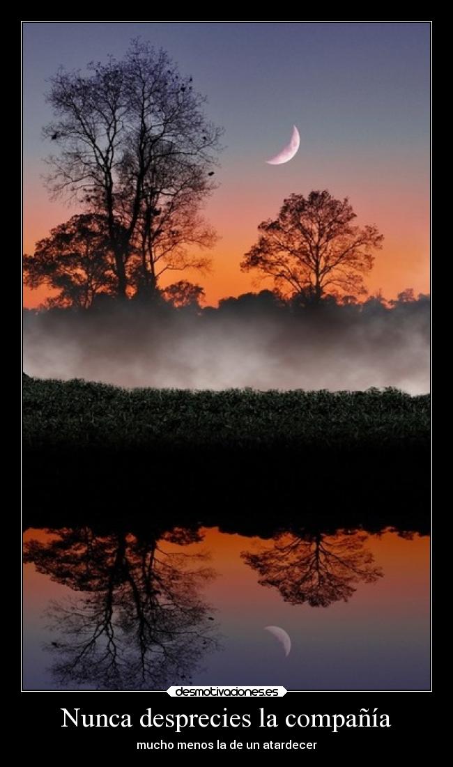 Nunca desprecies la compañía - mucho menos la de un atardecer