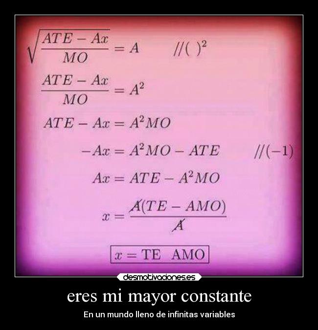 eres mi mayor constante - En un mundo lleno de infinitas variables