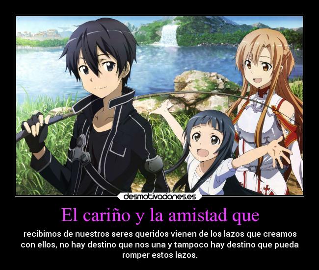 carteles amistad kirito yui asuna familia feliz sword art online elesteva mis hijas llamaran asuna lucina arya desmotivaciones