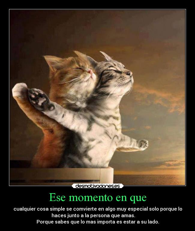 Ese momento en que - cualquier cosa simple se comvierte en algo muy especial solo porque lo
haces junto a la persona que amas. ♥ ♥ ♥
Porque sabes que lo mas importa es estar a su lado.