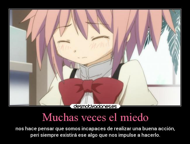 carteles miedo anime madoka shinigamixll segundo cartel anime fortaleza sin temor desmotivaciones