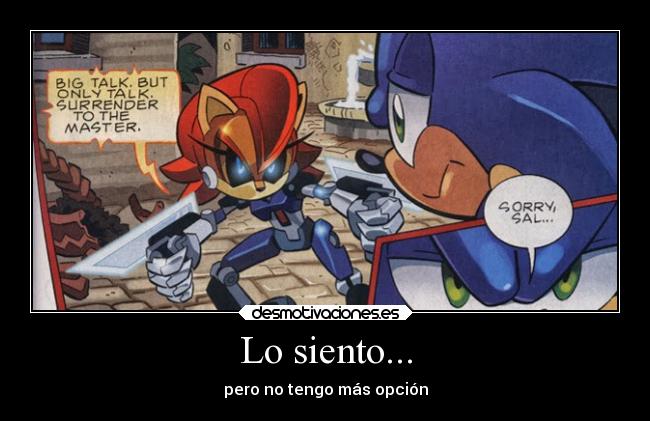 carteles sonic mecha sally desmotivaciones