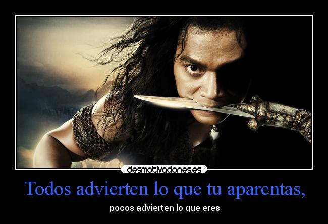 Todos advierten lo que tu aparentas, - pocos advierten lo que eres