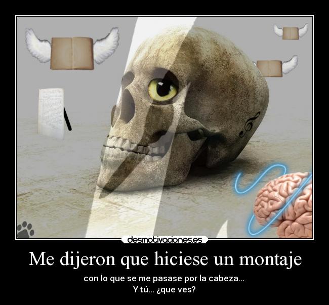 Me dijeron que hiciese un montaje - con lo que se me pasase por la cabeza...
Y tú... ¿que ves?