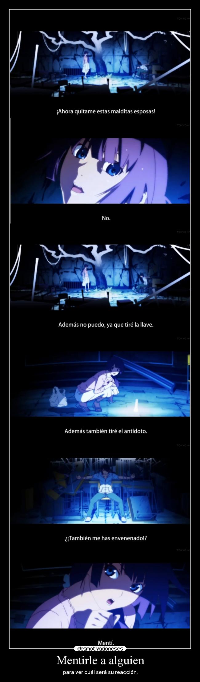 carteles anime nisemonogatari senjougahara trollea doni anotherpikachubrigade desmotivaciones