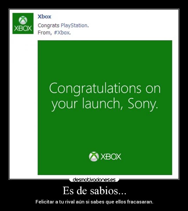 Es de sabios... - Felicitar a tu rival aún si sabes que ellos fracasaran.