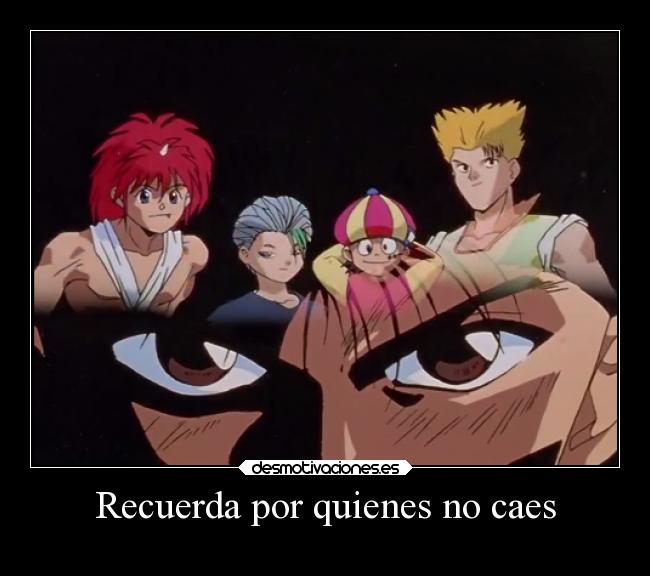 carteles yuyu hakusho anime suzuki rinku touya jin desmotivaciones