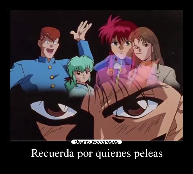 carteles yuyu hakusho anime kurama botan kuwabara yukina desmotivaciones