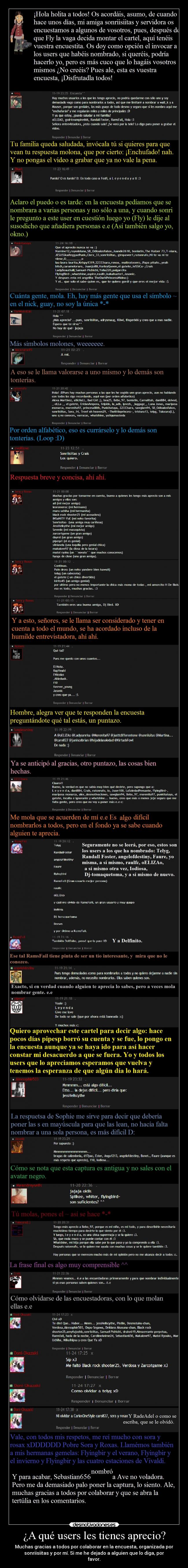 ¿A qué users les tienes aprecio? -