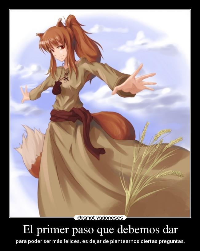 carteles raptorhunters harukaze anime manga otaku spice and wolf horio preguntas felicidad ignorancia fractal desmotivaciones