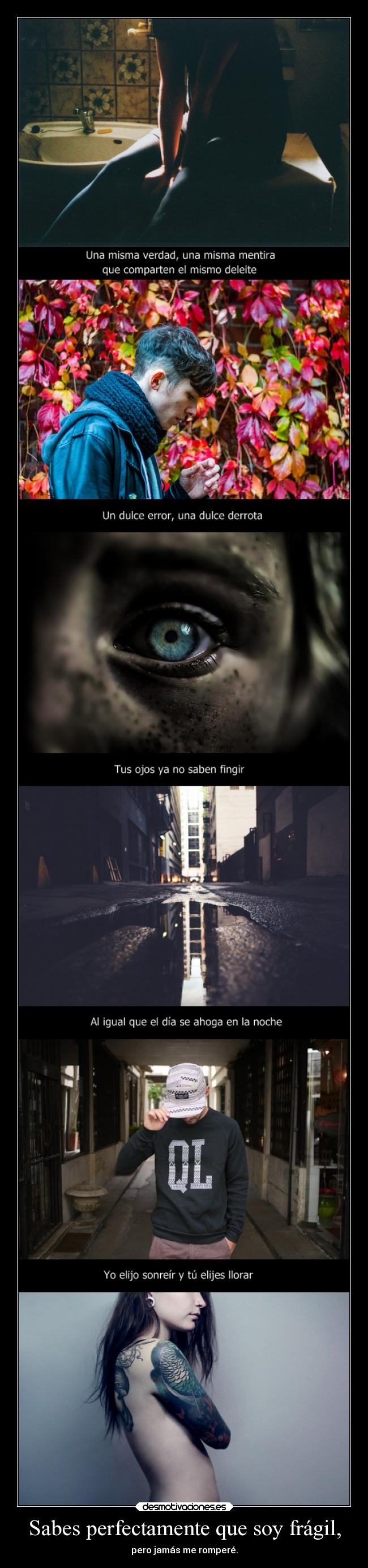 Sabes perfectamente que soy frágil, - 