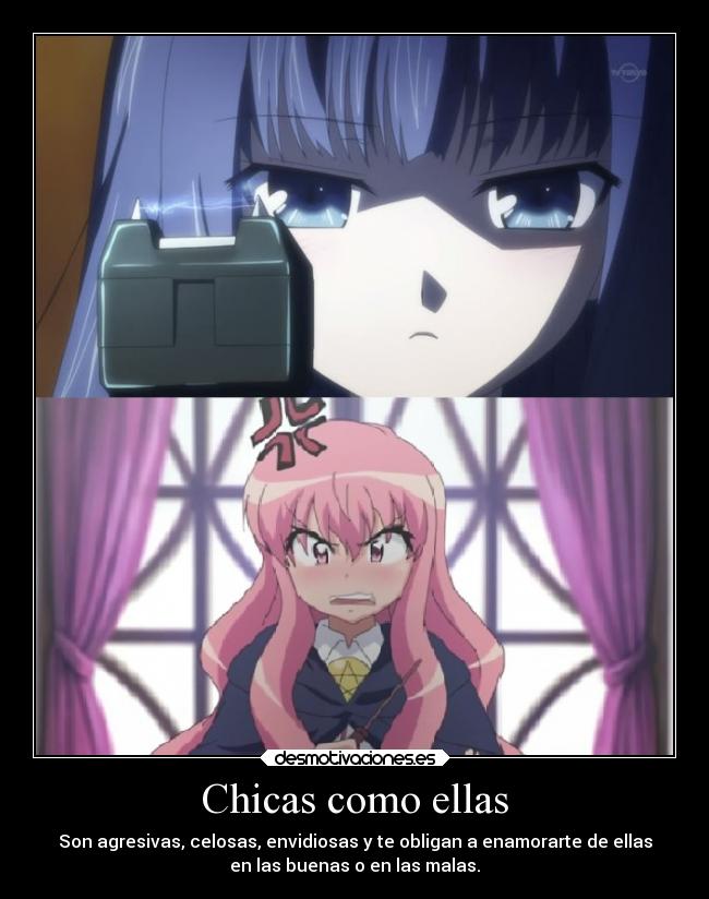 carteles anime baka test shoukanjuu shouko kirishima zero tsukaima louise valliere yandere tsundere desmotivaciones