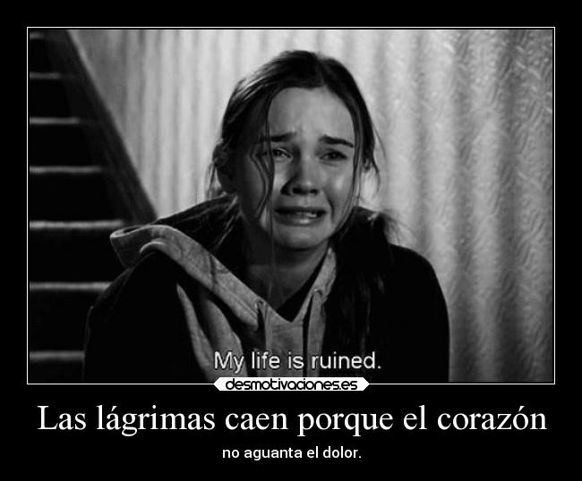 Las lágrimas caen porque el corazón -