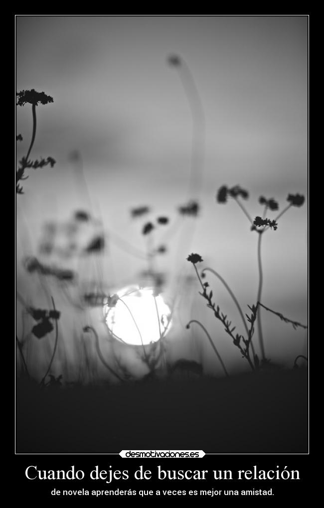 Cuando dejes de buscar un relación - de novela aprenderás que a veces es mejor una amistad.
