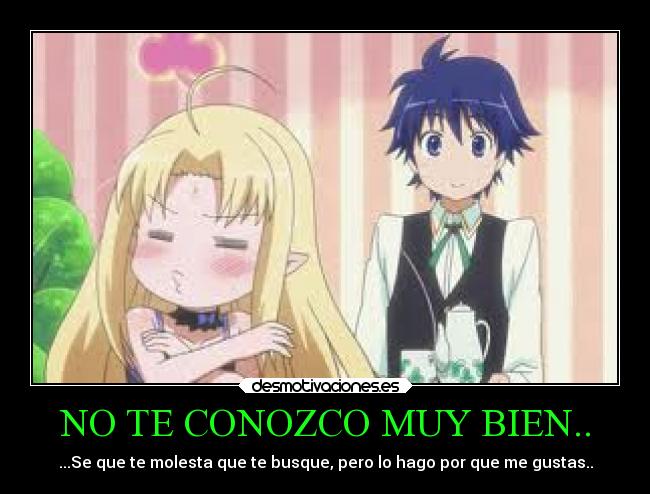 NO TE CONOZCO MUY BIEN.. - ...Se que te molesta que te busque, pero lo hago por que me gustas..
