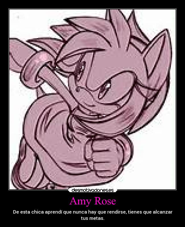 Amy Rose - De esta chica aprendí que nunca hay que rendirse, tienes que alcanzar
tus metas.