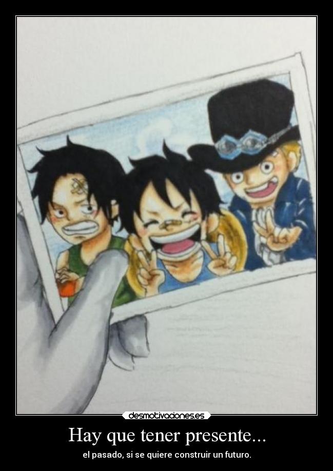 carteles one piece ace luffy sabo infancia desmotivaciones