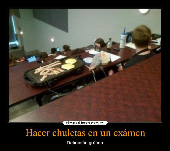 Hacer chuletas en un exámen - Definición gráfica
