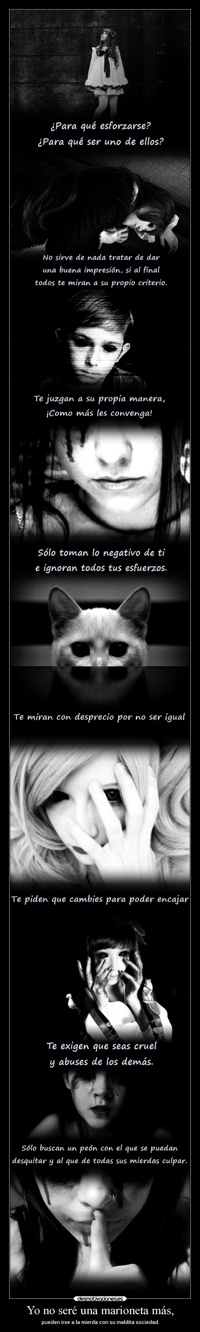 Yo no seré una marioneta más, -