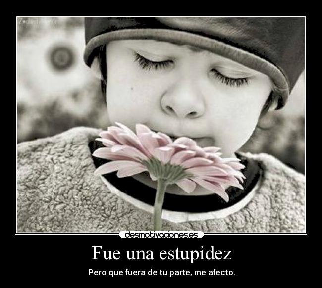 Fue una estupidez - Pero que fuera de tu parte, me afecto.